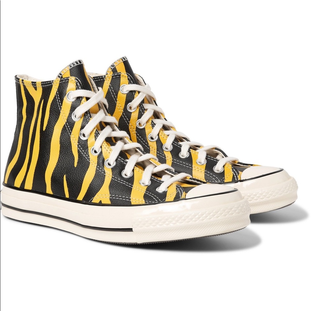 Converse Leather Zebra Stripe High Top Chuck 1970s